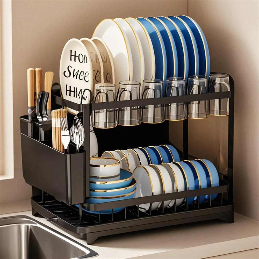 2 Layers Space Saving Dish Drying Rack