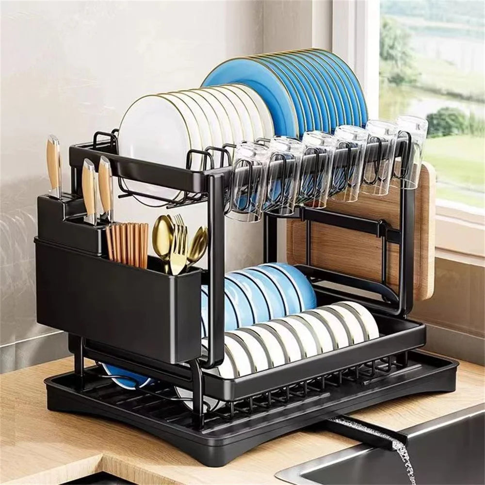 2 Layers Space Saving Dish Drying Rack