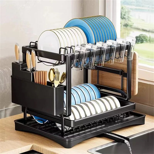 2 Layers Space Saving Dish Drying Rack