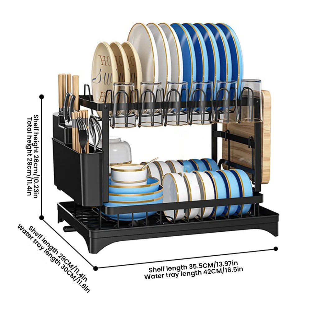 2 Layers Space Saving Dish Drying Rack