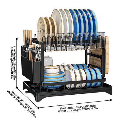 2 Layers Space Saving Dish Drying Rack