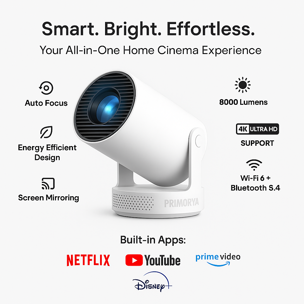 PRIMORYA™  MAG 3 PRO Series PORTABLE PROJECTOR