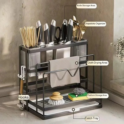 Kitchen Countertop Organizer with Drainage Tray
